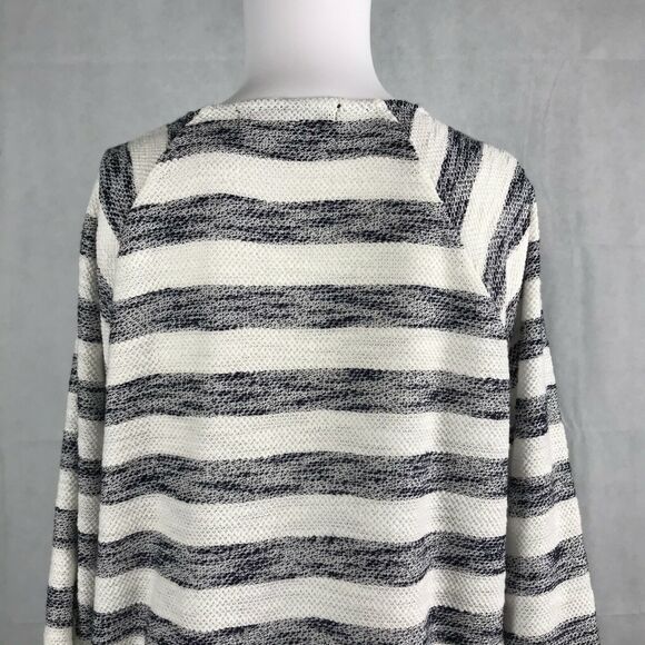 Sanctuary Sweater Womens Sz M Navy Blue Striped Textured Knit Pullover - Picture 5 of 11
